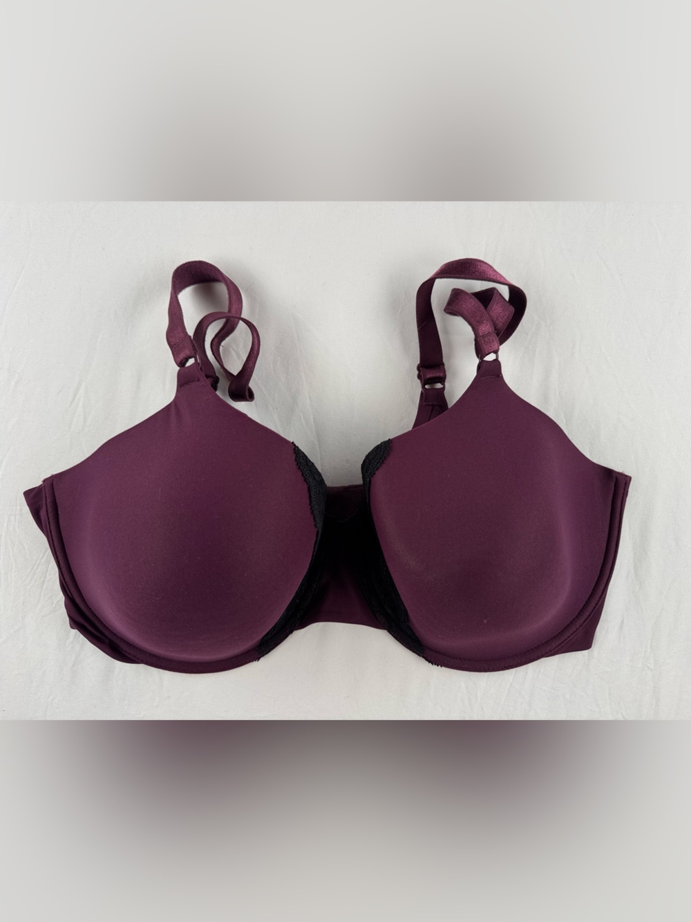 Olga Deep Plum Lace Underwire Full Coverage Bra